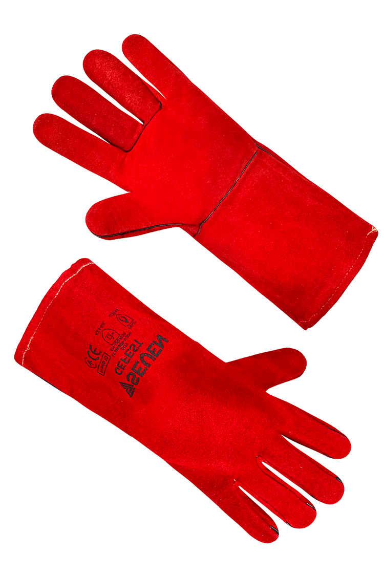 Рукавиця Крага на підкладці червона довга SEVEN GEFEST